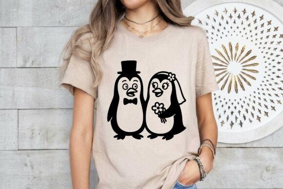 Cute Penguin Funny Wedding Couple SVG: Charm Your Designs