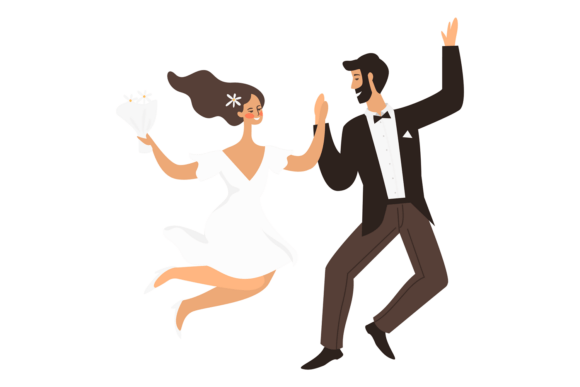 Dance Bride and Groom: Capturing Celebration in Vector Art