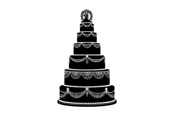 The Bold Contrast of a Black Wedding Cake with White Decoration