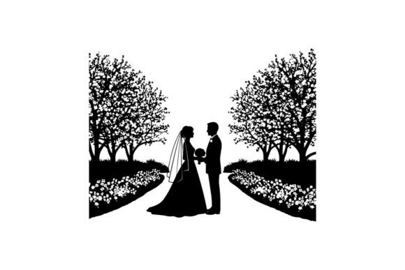 Timeless Romance: The Bride and Groom Silhouette