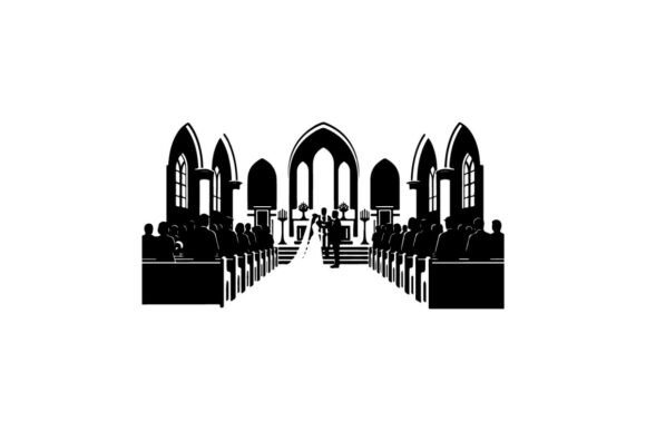 Wedding Ceremony in a Church Vector Illu: A Designer's Essential Clip Art