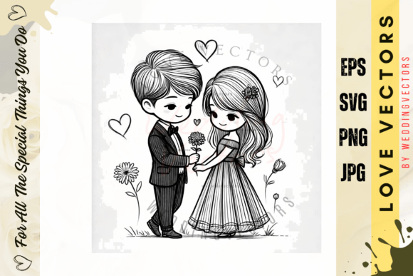 Wedding Couple and Love Vectors - C4994: A Guide to Romantic Branding