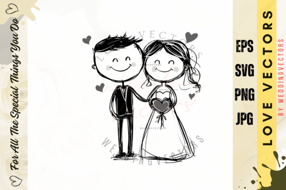 Wedding Couple and Love Vectors - C512