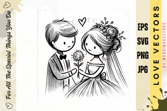 Wedding Couple and Love Vectors - C544: A Modern Romance