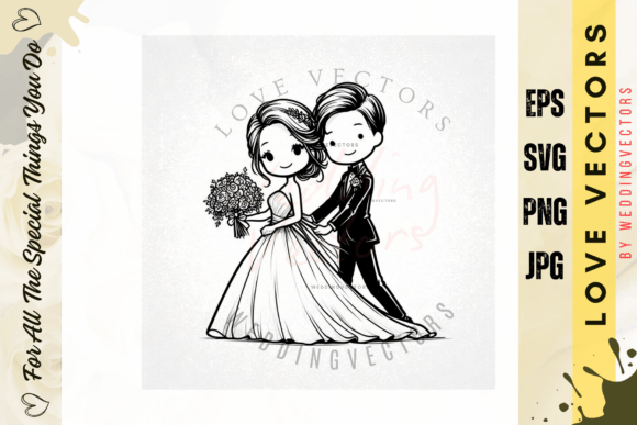 Wedding Couple and Love Vectors: The C5005 Design Asset